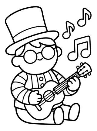 Desenho de Bita Tocando Violão para colorir e imprimir grátis