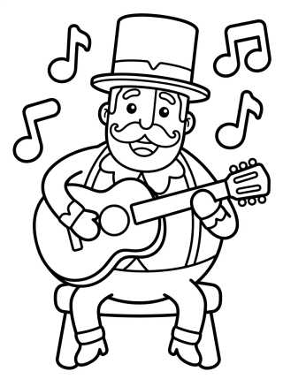 Desenho de Bita Tocando Violão para colorir e imprimir grátis