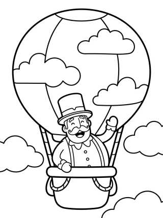 Desenho de Bita Voando em um Balão para colorir e imprimir grátis