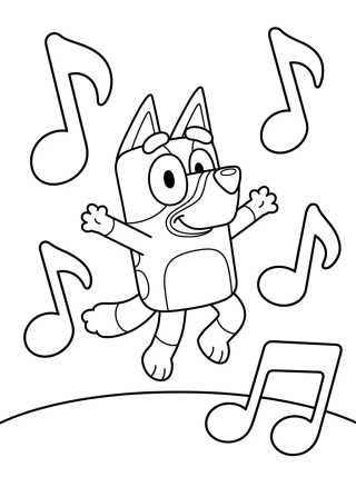 Bluey Dançando de Alegria para colorir Desenho de Bluey Dançando de Alegria para colorir e imprimir grátis