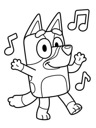 Bluey Dançando Feliz para colorir Desenho de Bluey Dançando Feliz para colorir e imprimir grátis