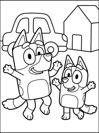 Coleção de desenhos para colorir: Desenhos da Bluey para Colorir