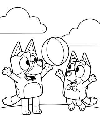 Bluey e Bingo Brincando para colorir Desenho de Bluey e Bingo Brincando para colorir e imprimir grátis