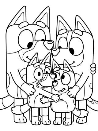 Desenho de Família Heeler Reunida para colorir e imprimir grátis