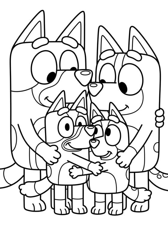 Desenho de Família Heeler Reunida para colorir e imprimir grátis