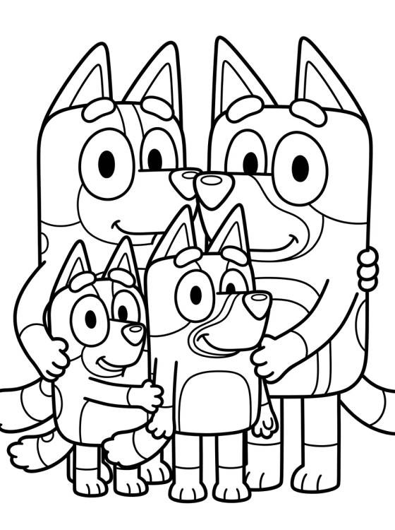 Desenho de Família Heeler Reunida para colorir e imprimir grátis