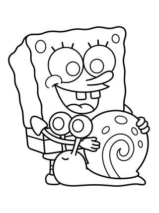 Bob Esponja e Gary para colorir Desenho de Bob Esponja e Gary para colorir e imprimir grátis