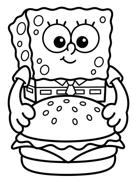 Bob Esponja e o Hambúrguer de Siri para colorir Desenho de Bob Esponja e o Hambúrguer de Siri para colorir e imprimir grátis