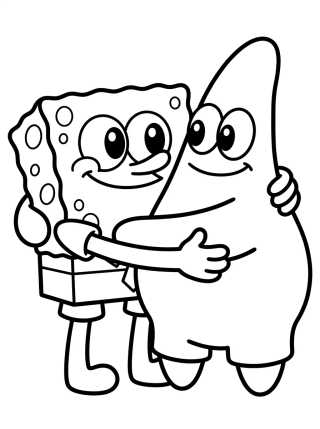 Bob Esponja e Patrick Amigos para colorir Desenho de Bob Esponja e Patrick Amigos para colorir e imprimir grátis