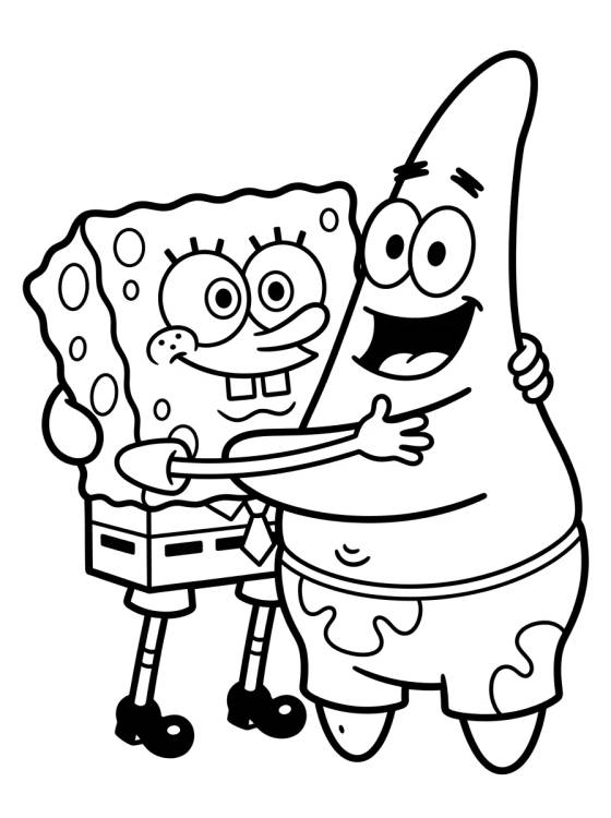 Bob Esponja e Patrick Melhores Amigos para colorir Desenho de Bob Esponja e Patrick Melhores Amigos para colorir e imprimir grátis
