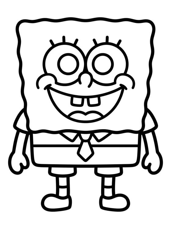 Desenho de Bob Esponja Sorrindo para colorir e imprimir grátis