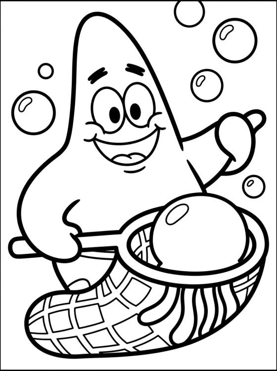 Desenho de Patrick Estrela e a Água-viva para colorir e imprimir grátis