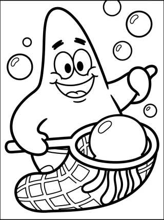 Patrick Estrela e a Água-viva para colorir Desenho de Patrick Estrela e a Água-viva para colorir e imprimir grátis