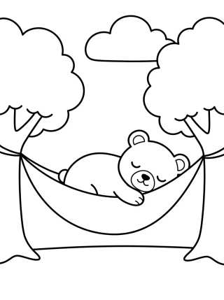 Desenho de Bobbie Cochilando na Rede para colorir e imprimir grátis