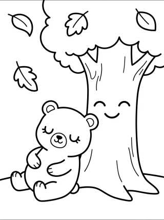 Desenho de Bobbie Dormindo Debaixo da Árvore para colorir e imprimir grátis