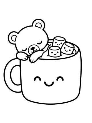 Desenho de Bobbie Dormindo na Caneca Fofinha para colorir e imprimir grátis