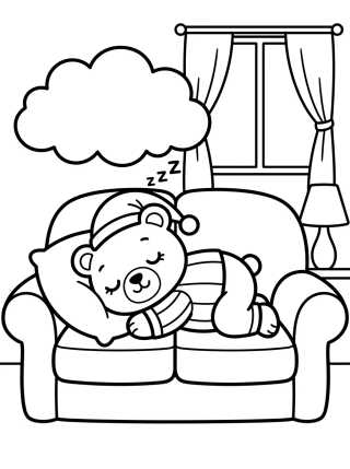 Desenho de Bobbie Dormindo no Sofá Confortável para colorir e imprimir grátis