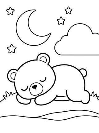 Desenho de Bobbie Dormindo Sob as Estrelas para colorir e imprimir grátis