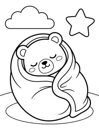 Desenho de Bobbie Enrolado no Cobertor para colorir e imprimir grátis