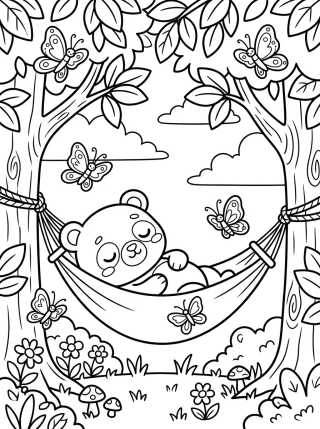 Bobbie Tirando Soneca na Rede para colorir Desenho de Bobbie Tirando Soneca na Rede para colorir e imprimir grátis