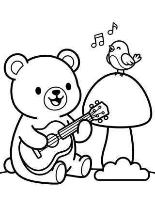 Desenho de Bobbie e a Passarinha Cantando para colorir e imprimir grátis