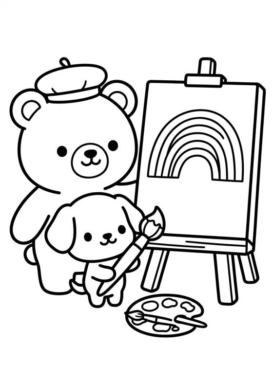 Desenho de Bobbie e o Cachorrinho Pintando para colorir e imprimir grátis