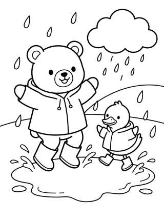 Desenho de Bobbie e o Patinho na Chuva para colorir e imprimir grátis