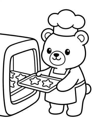 Desenho de Bobbie Assando Biscoitos para colorir e imprimir grátis