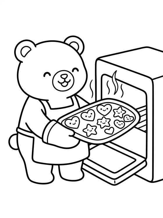 Desenho de Bobbie Assando Biscoitos Fofos para colorir e imprimir grátis