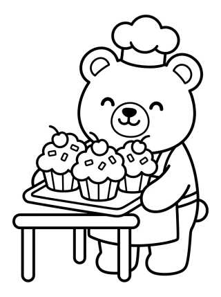 Desenho de Bobbie Assando Cupcakes para colorir e imprimir grátis