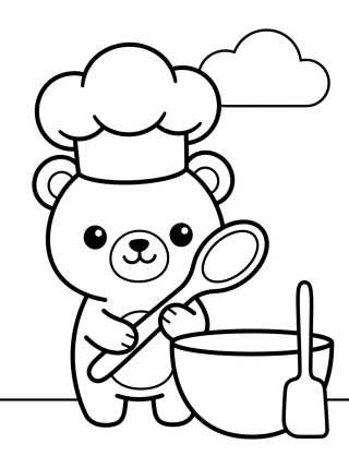 Bobbie Chef com Colher de Pau para colorir Desenho de Bobbie Chef com Colher de Pau para colorir e imprimir grátis