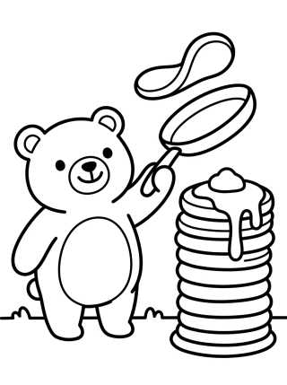 Desenho de Bobbie e a Torre de Panquecas para colorir e imprimir grátis