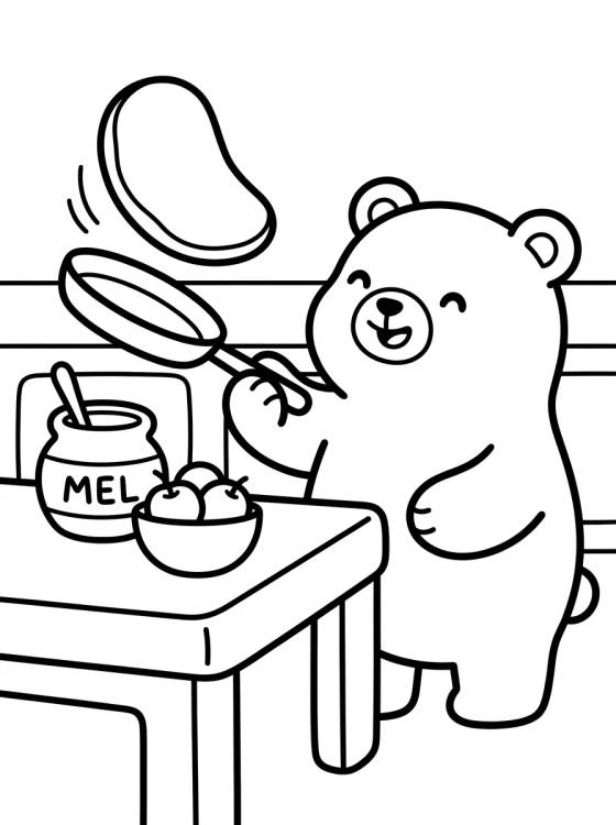 Desenho de Bobbie Fazendo Panquecas para colorir e imprimir grátis