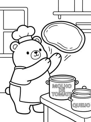 Desenho de Bobbie Mini Chef da Pizza para colorir e imprimir grátis