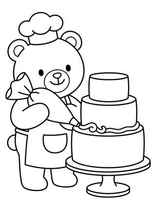 Desenho de Bobbie Preparando Bolo de Aniversário para colorir e imprimir grátis
