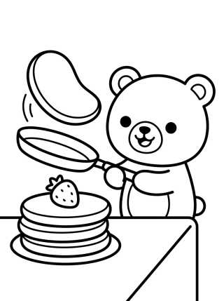 Desenho de Bobbie Preparando Panquecas para colorir e imprimir grátis