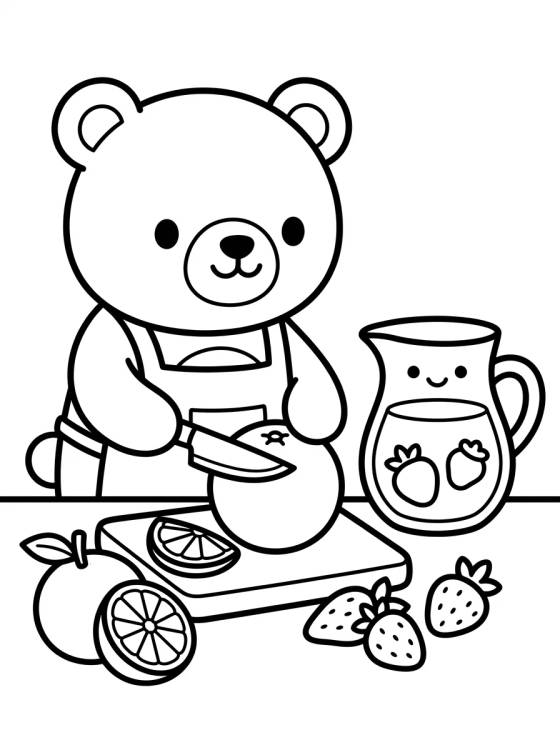 Bobbie Preparando Suco de Frutas para colorir Desenho de Bobbie Preparando Suco de Frutas para colorir e imprimir grátis