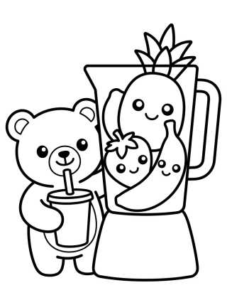 Desenho de Bobbie Preparando Suco de Frutas para colorir e imprimir grátis