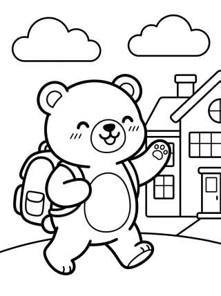 Desenho de Bobbie Passeando a Caminho da Escola para colorir e imprimir grátis