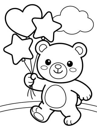 Desenho de Bobbie Passeando com Balões para colorir e imprimir grátis
