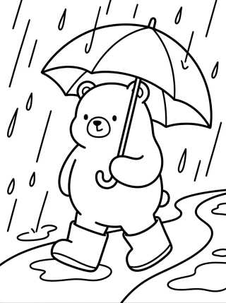 Bobbie Passeando na Chuva para colorir Desenho de Bobbie Passeando na Chuva para colorir e imprimir grátis