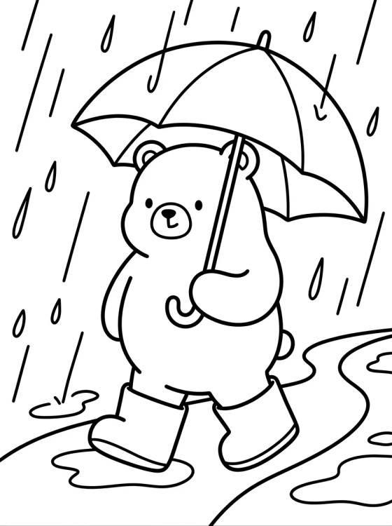 Bobbie Passeando na Chuva para colorir Desenho de Bobbie Passeando na Chuva para colorir e imprimir grátis