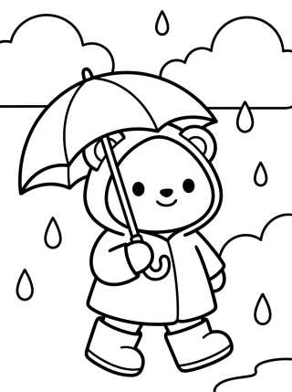Desenho de Bobbie Passeando na Chuva para colorir e imprimir grátis