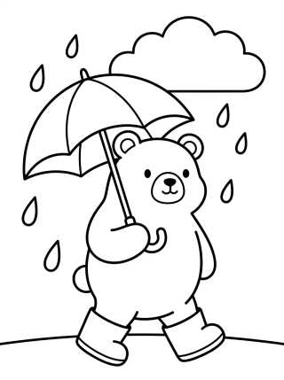 Desenho de Bobbie Passeando na Chuva para colorir e imprimir grátis