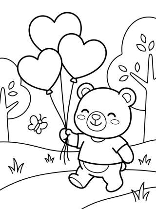 Coleção de desenhos para colorir: Ursinho Bobbie Passeando