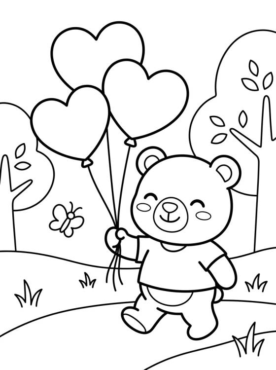 Bobbie Passeando no Parque com Balões para colorir Desenho de Bobbie Passeando no Parque com Balões para colorir e imprimir grátis