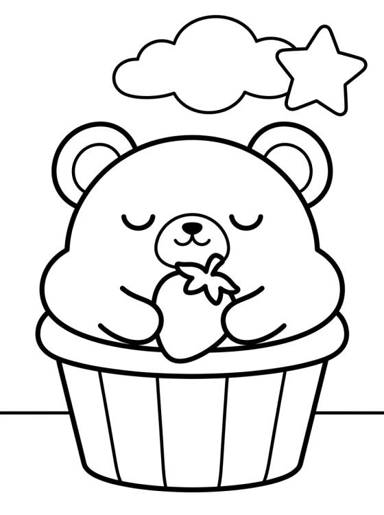 Cupcake de Ursinho Doce para colorir Desenho de Cupcake de Ursinho Doce para colorir e imprimir grátis