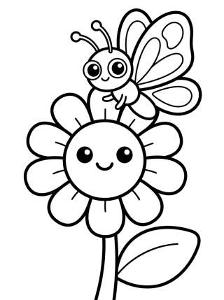 Coleção de desenhos para colorir: Desenhos de Borboletas Fofas para Colorir