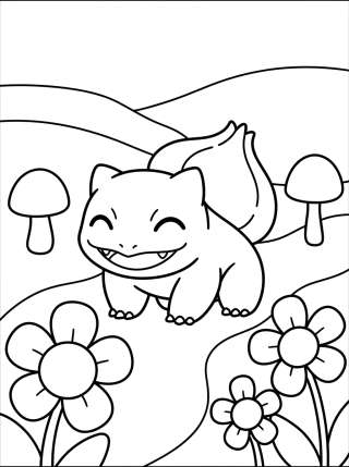 Coleção de desenhos para colorir: Bulbasauro para Colorir e Imprimir