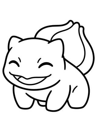 Desenho de Bulbasauro Feliz Sorrindo para colorir e imprimir grátis